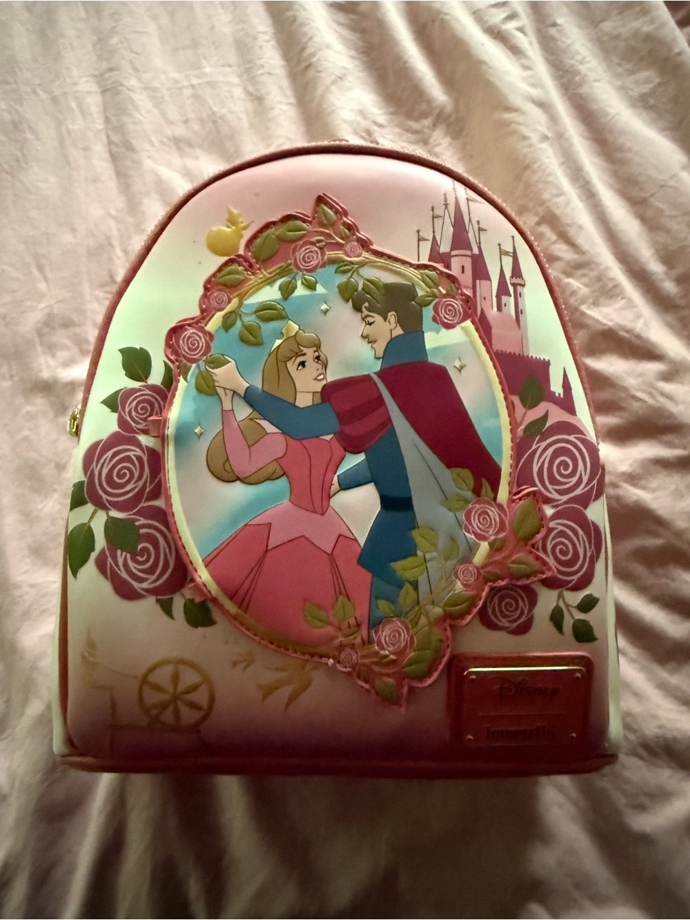 Loungefly Disney’s Sleeping Beauty Aurora & Phillip Magnetic Door Backpack